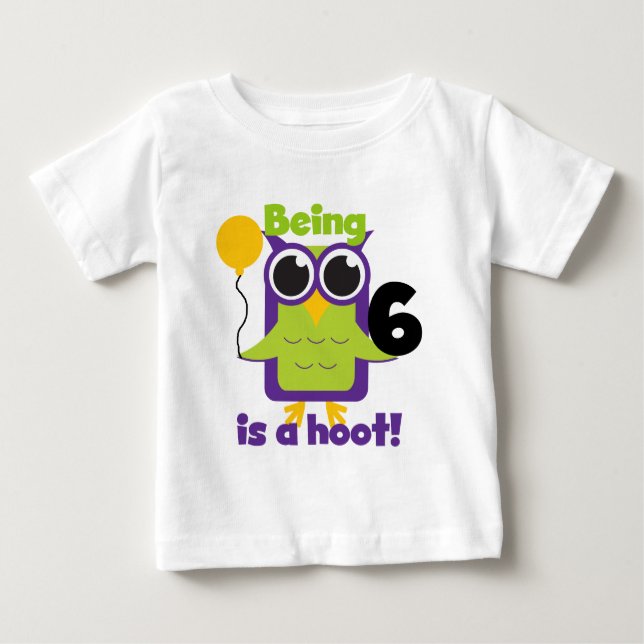 Hoot Uggla 6e födelsedag T-shirts och gåvor (Framsida)