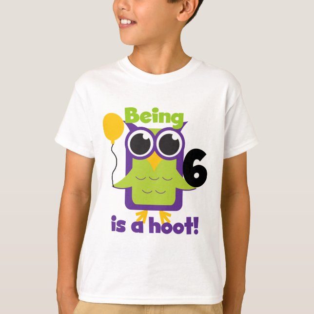 Hoot Uggla 6e födelsedag T-shirts och gåvor (Framsida)