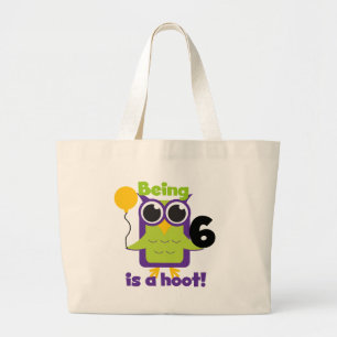 Hoot Uggla 6e födelsedag T-shirts och gåvor Jumbo Tygkasse