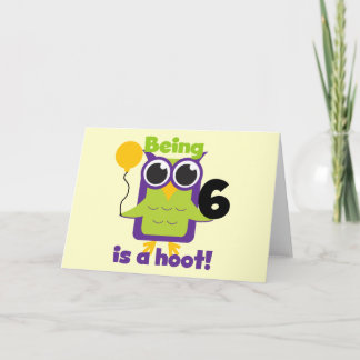 Hoot Uggla 6e födelsedag T-shirts och gåvor Kort