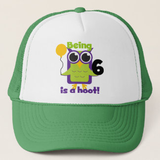 Hoot Uggla 6e födelsedag T-shirts och gåvor Truckerkeps