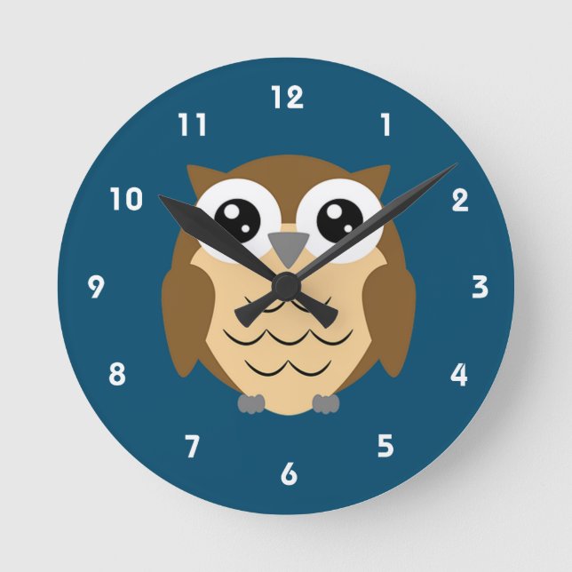Hoot Uggla Design Rund Klocka (Framsida)