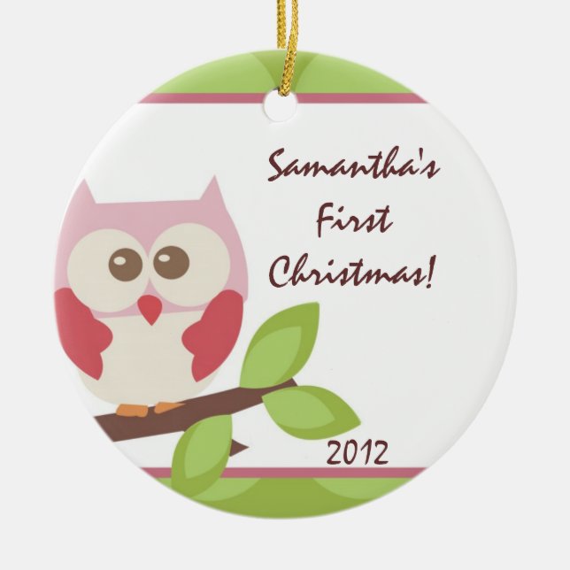Hoot Uggla Forest Woodlan Personlig Namn Ornament (Framsidan)