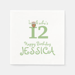 Hoot Uggla Grattis på födelsedagen Pappersservett