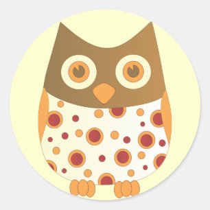 Hoot Uggla Runt Klistermärke