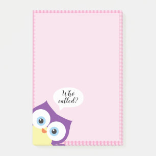 Hoot Uggla Woodland Animal Wildlife Cute Whimsical Post-it Block