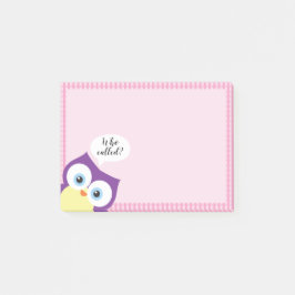 Hoot Uggla Woodland Animal Wildlife Whimsical Post-it Block