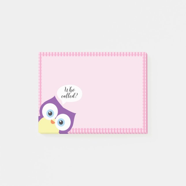 Hoot Uggla Woodland Animal Wildlife Whimsical Post-it Block (Framsida)