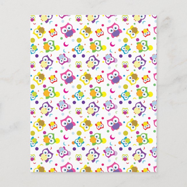 Hoot Woodland Uggla Mönster Scrapbooking Papper (Framsida)