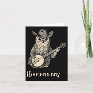 Hootenanny Uggla som spelar Banjo Land Uggla Banjo Kort