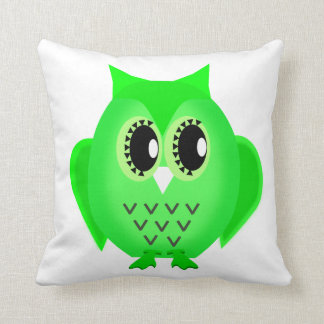 Hootie Hoot Uggla Lime Green Välj bakgrund Färg Kudde