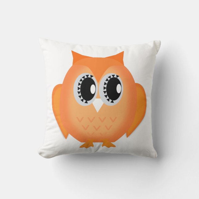 Hootie Hoot Uggla Orange Välj bakgrund Färg Kudde (Framsida)