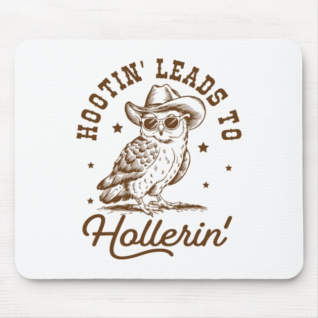 Hootin leder till Hollerin Uggla Cowboy Musmatta (Framsidan)