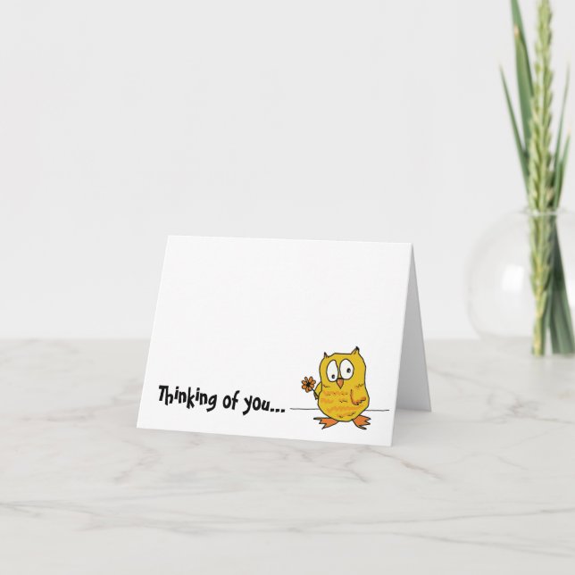 hootio som är tänkande av dig kort (Framsida)