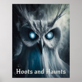 Hoots och haunts - Halloween-utskrift Poster