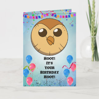 Hooty Birthday Card Inbjudan Uggla House Card