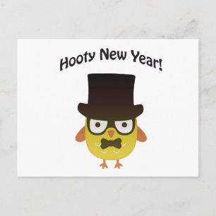 Hooty New year! Hipster uggla Helg Vykort