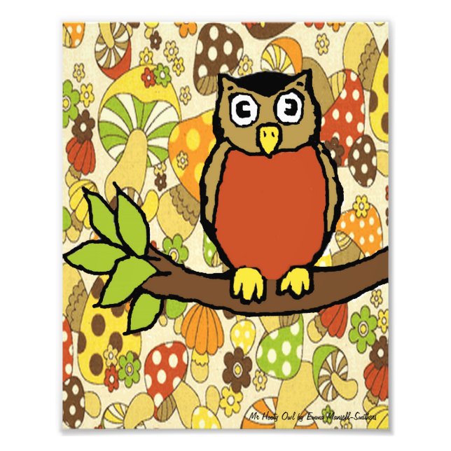 Hooty Uggla Baby Wall Print Fototryck (Framsidan)