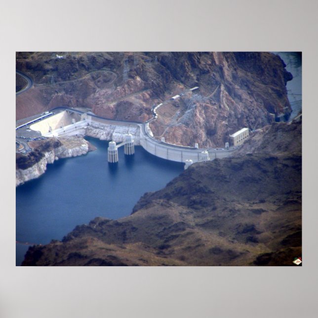 Hoover Dam Aerial Photo Poster Skriv ut (Framsidan)