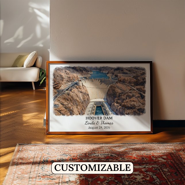 Hoover Dam Arizona Affisch, Akvarell, Anpassad Poster (Skapare uppladdad)