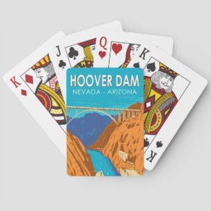 Hoover Dam Arizona Nevada Illustration Resa Konst Casinokort
