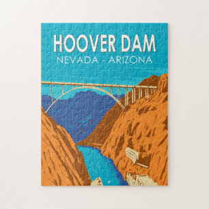 Hoover Dam Arizona Nevada Illustration Resa Konst Pussel