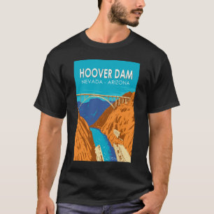 Hoover Dam Arizona Nevada Illustration Resa Konst T Shirt