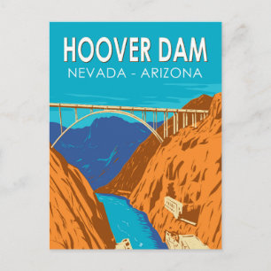 Hoover Dam Arizona Nevada Illustration Resa Konst Vykort
