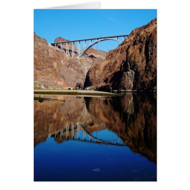 Hoover Dam Bypass-Lodrät för minnesbrygga Hälsningskort (Framsidan)