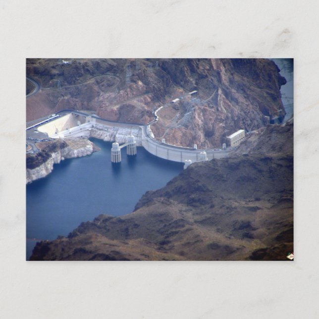Hoover Dam Flygbild vykort (Framsida)