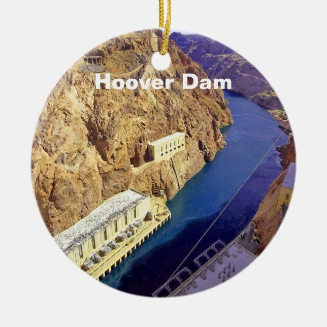 Hoover Dam i Arizona Julgransprydnad Keramik (Framsidan)