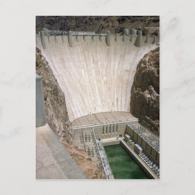 Hoover Dam, lower ansikte, Nevada/Arizona, Förenta Vykort (Framsida)