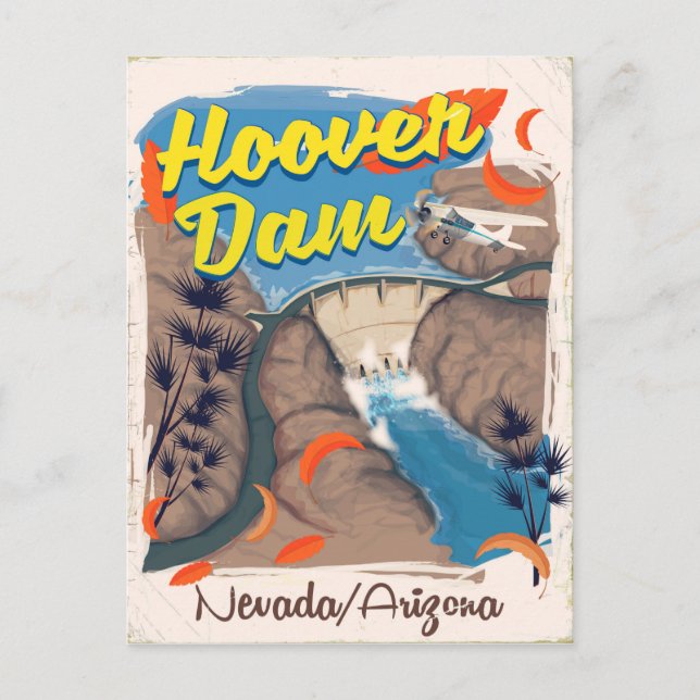 Hoover Dam Nevada/Arizona reseaffisch Vykort (Framsida)