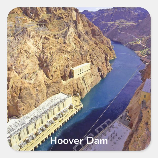 Hoover Dam, Nevada Fyrkantigt Klistermärke (Framsida)