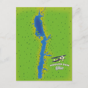 Hoover Dam Ohio Cartographic Karta Vykort