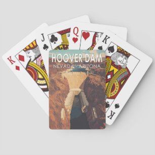 Hoover Dam Travel Art Vintage Casinokort