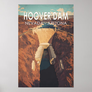 Hoover Dam Turism Konst Vintage Poster