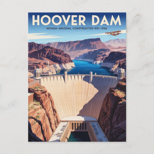 Hoover Dam Vintage resor Poster Vykort (Framsida)