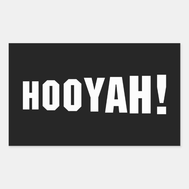 HOOYAH! REKTANGULÄRT KLISTERMÄRKE (Framsida)