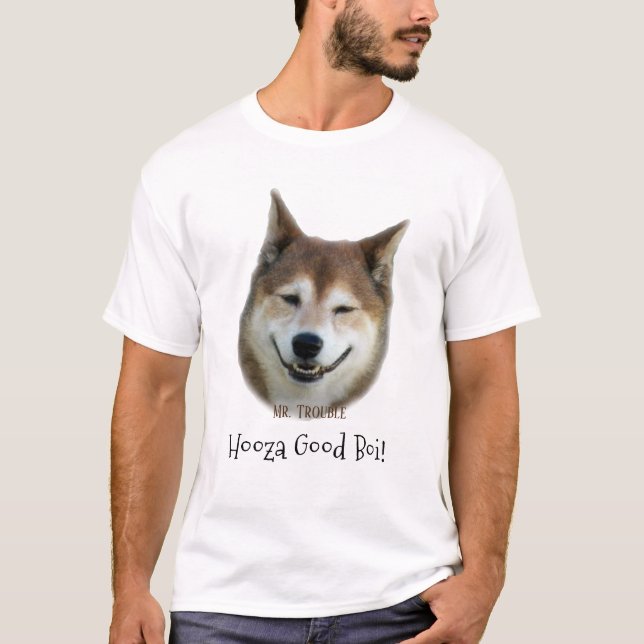 "Hooza Bra Boi!" Hund Shiba Inu Anpassningsbar Pet T Shirt (Framsida)