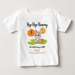 Hop Hop Hurra Söt Kanin 1-årsdag T Shirt