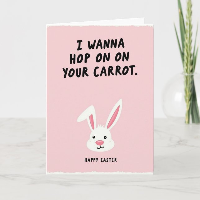 Hop On My Carrot Easter Card Kort (Framsida)