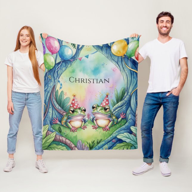 Hop On Over Birthday Party Gift Fleecefilt (På plats)