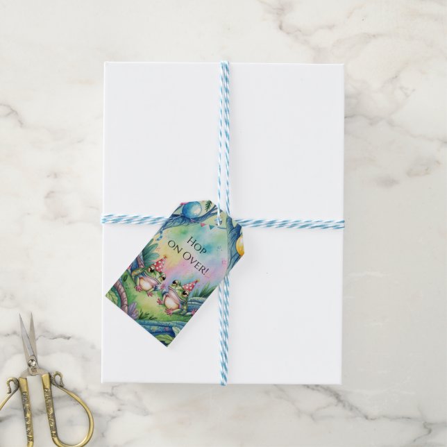 Hop On Over Birthday Party Thank You Presentetikett (Med Snöre)