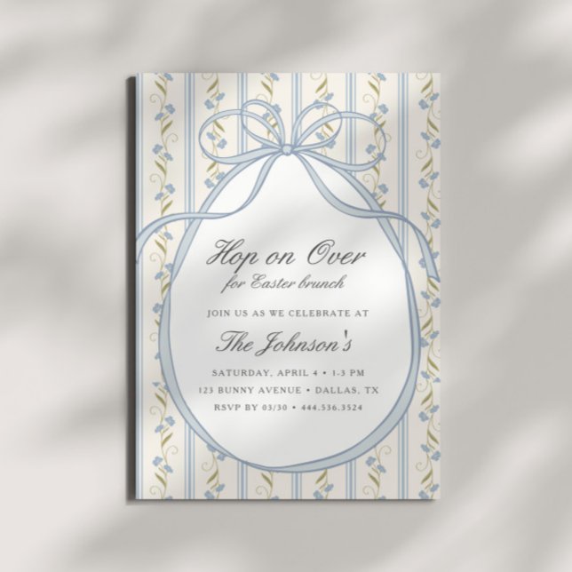 Hop on Over Easter Brunch Egg Hunt Spring Inbjudningar (Skapare uppladdad)