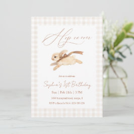 Hop on Over Running Bunny Birthday Inbjudningar