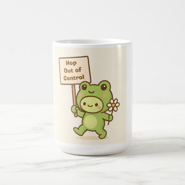 HOP Out of Control Frog Cute Whimsical Life Kaffemugg (Center)