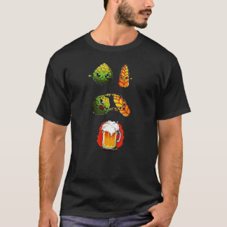hop, wheat, beer. dbz satira fusion t shirt