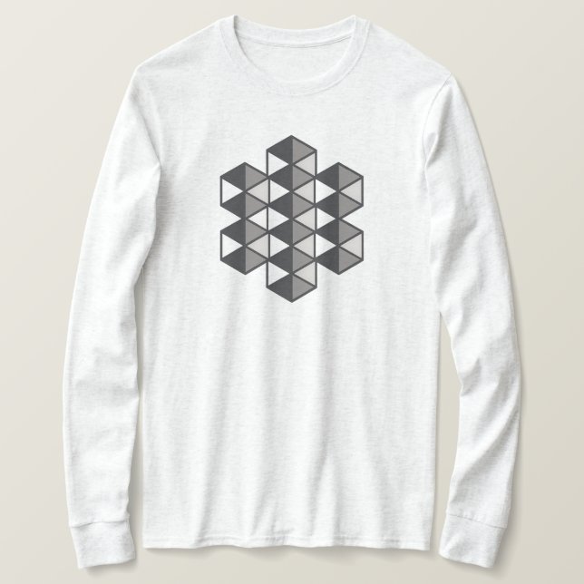 Hopade Trianglar Dam Långärmad T-Shirt (Design framsida)