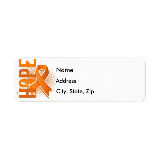 Hope 2 Kidney Cancer Returadress Etikett (Framsidan)